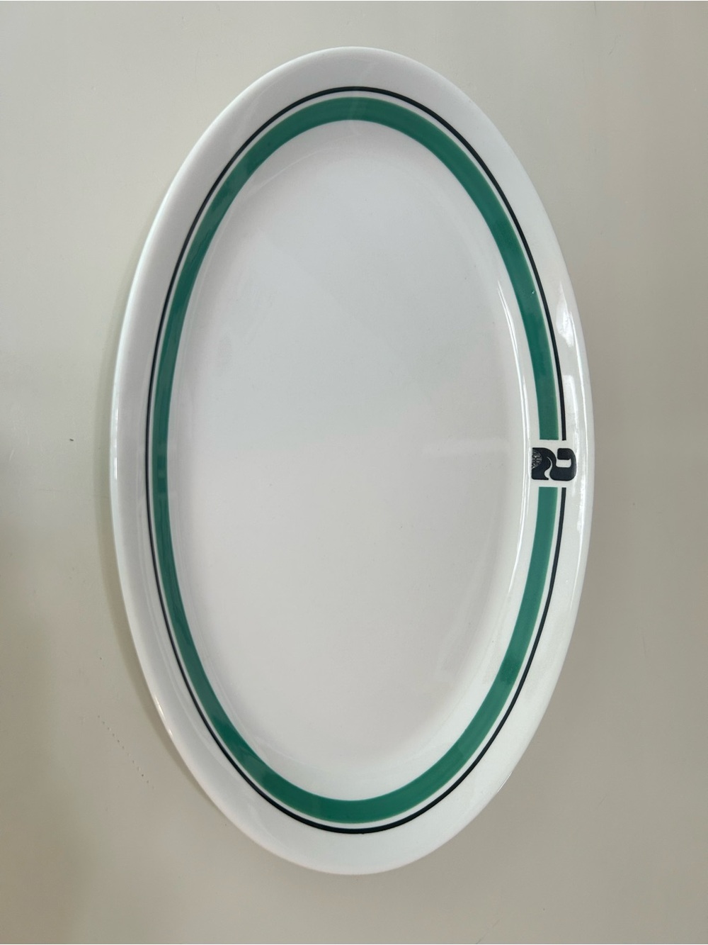 Syracuse China Syralite Backstamp in Green 11.5” Oval Plate